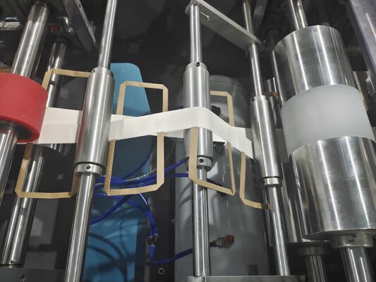 Automatic 188 2 Robot Arms Flat Paper Handle Pasting Machine High Speed Strong Adhesion for Paper Bag Handle Production